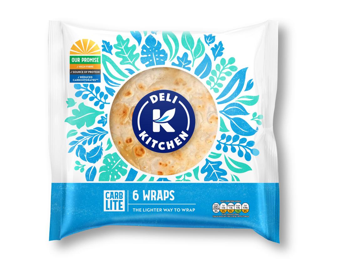 Deli Kitchen 6 Carb Lite Wraps in Packaging WhiteBG